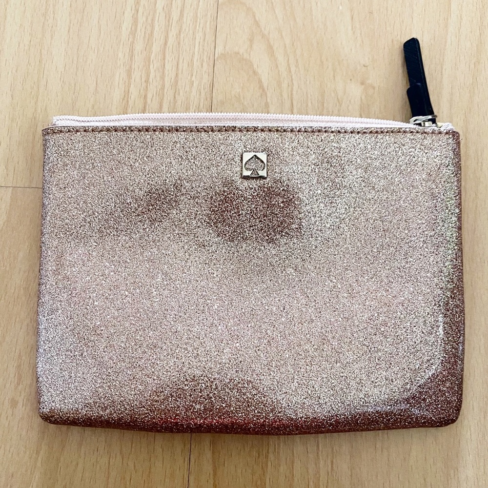 Kate spade glitter zipper pouch